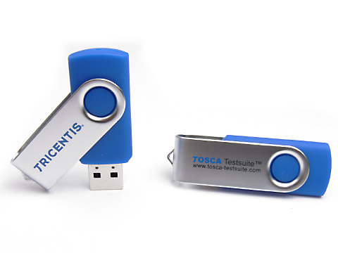 Metall-01 blauer USB-Stick bedruckt, Metall.01