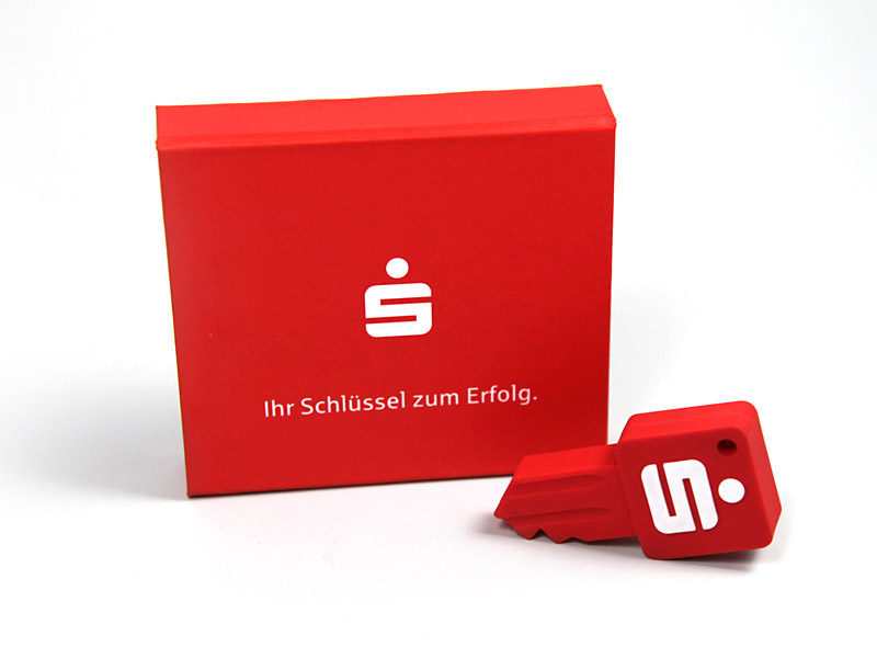 Sparkasse Verpackung rot aufdruck, K01 Magnetklappbox