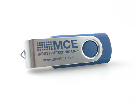 Swing USB-Stick Metall-Buegel blau bedruckt, Metall.01