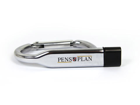 USb-Stick Karabiner metall silber, USB-Karabiner