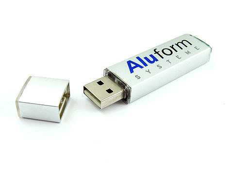 aluform alu usb-stick werbetraeger, deckel, Alu.07