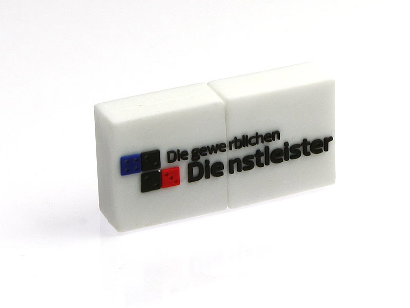 logo rechteckig, pvc, weiß, Domino, CustomLogo, PVC