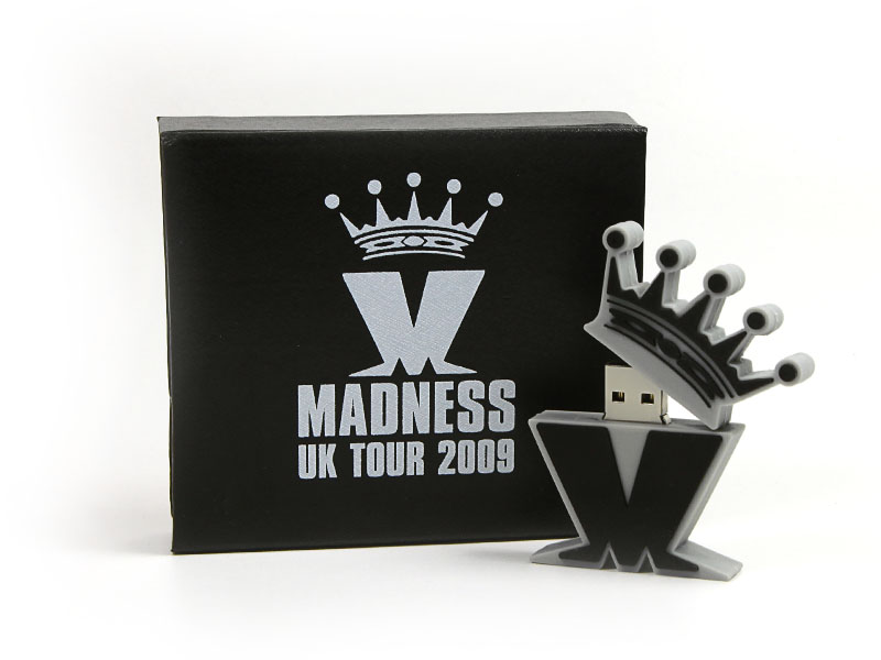 usb-stick-logo-freiform-100.html, Madness Fanartikel USB-Stick Logo Konzert Band, CustomLogo, PVC