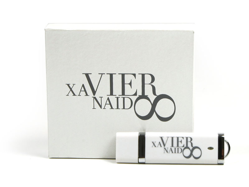 xavier naidoo geschenkverpackung usb-stick weiss aufdruck, K01 Magnetklappbox, famous, 