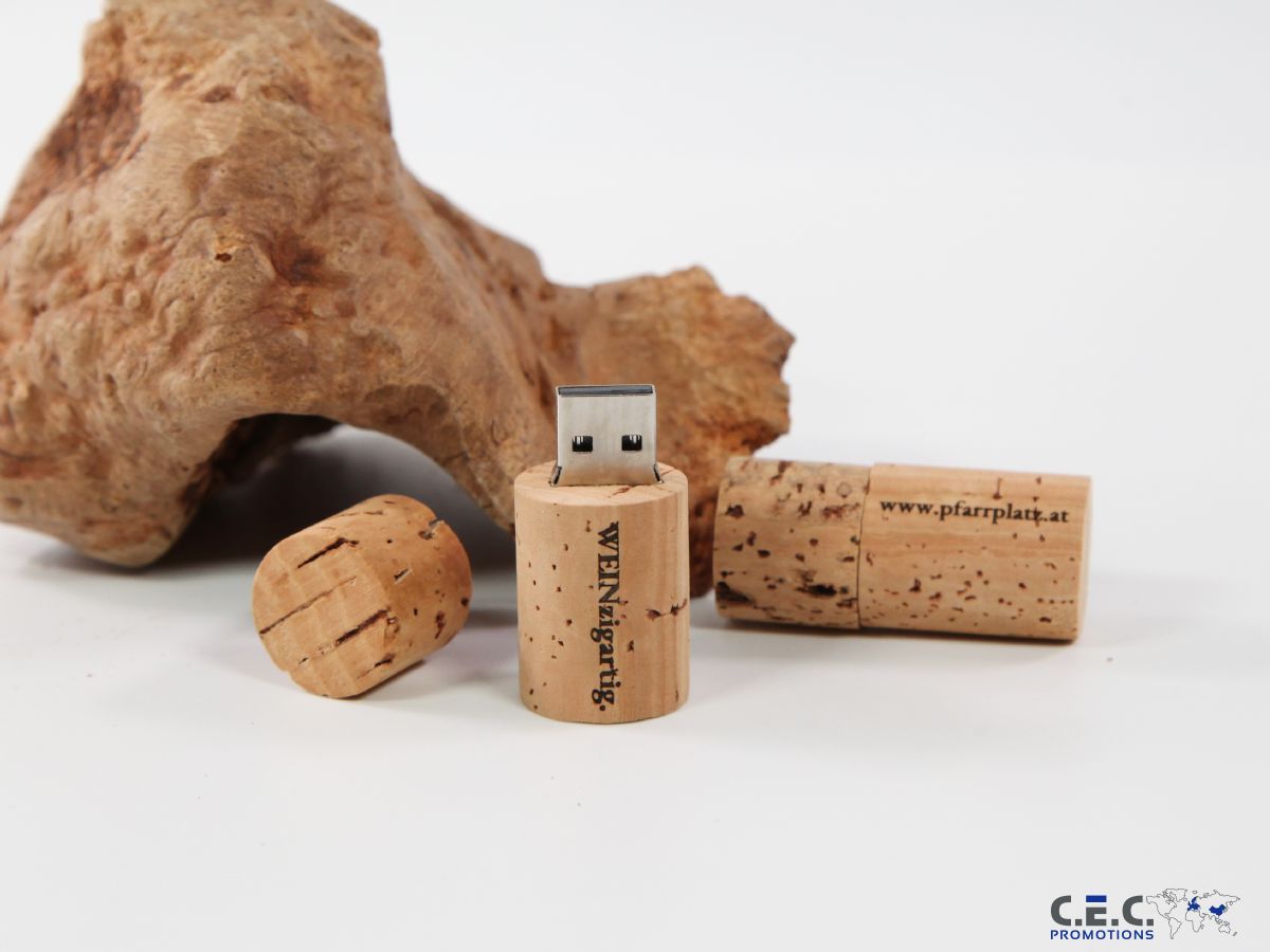 korken usb stick mit logo graviert USB-Stick, Kork, Gravur, Werbeartikel, umweltfreundlich, Nachhaltigkeit