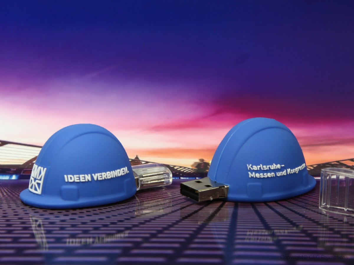 usb stick bauhelm helm schutz arbeit baustelle