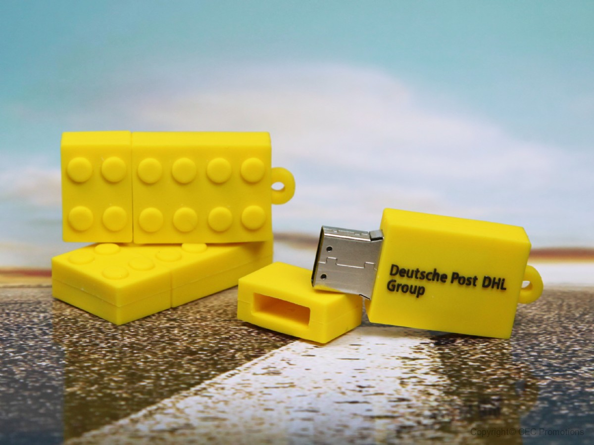 usb stick baustein lego kunststoff werbung logo