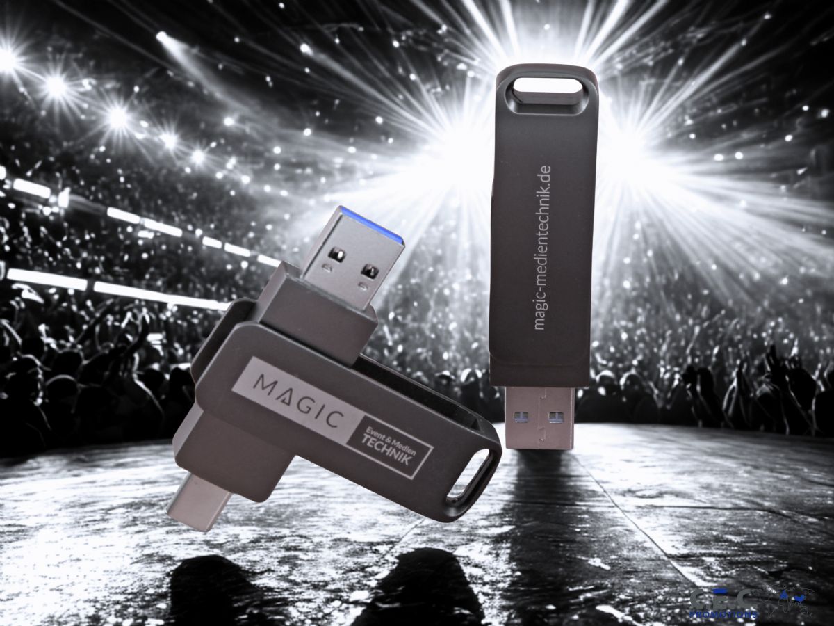 usb stick metal drive duo drehbar modern grau matt logo