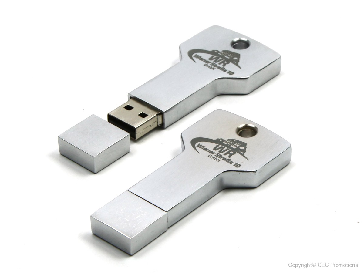 USB Stick Metall Schlüssel mit Herz 32 GB Schlüsselanhänger kupferfarben massiv 
