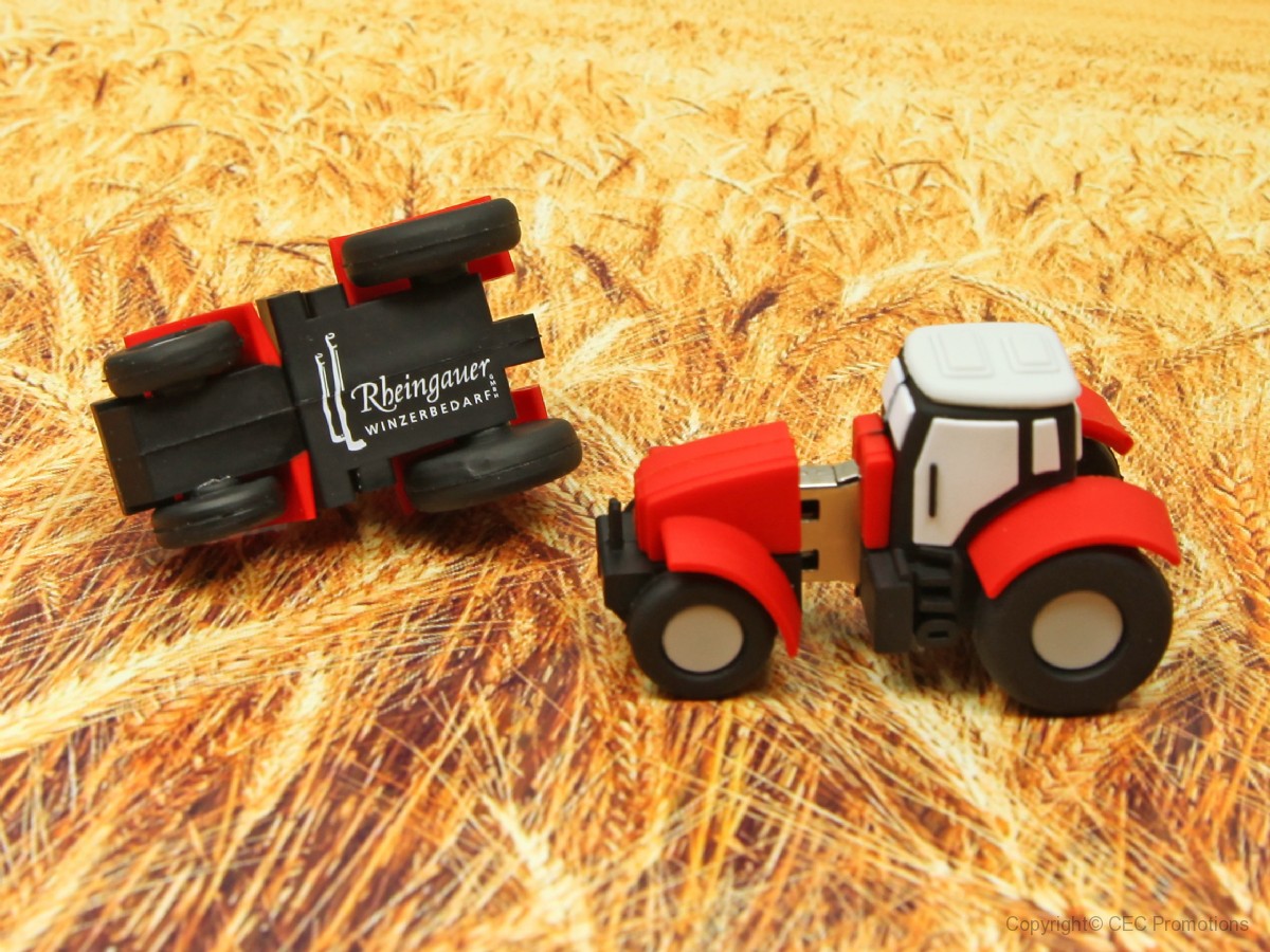 usb stick traktor bauer landwirt natur werbung logo