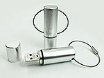 Aluminium USB-Stick gravur silber matt schlüsselanhänger, Alu 14