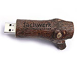 Holz-USB-Stick echtholz braun graviert, Holz.21