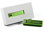 green power bank square gravur engraving logo package