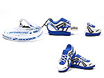 sportlich, Schuhe, Sportschuh, Turnschuh, blau, weiß, Tennisschuhe, CustomProdukt, PVC