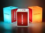 Leuchtende LED-Tischleuchten in cube-Form mit verschiedenen Farben und dem Logo von Sandisk. Ideal für Werbung und Events.