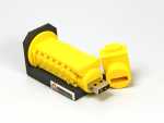 USB-Stick im kreativen Design mit gelbem Gehäuse und Platz für individuelles Branding oder Logo. Ideal für Werbeaktionen.