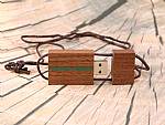 usb stick holz textilkordel dunkelbraun natur logo digitaldruck