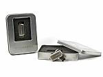 usb stick metall drehen buegel logo verpackung