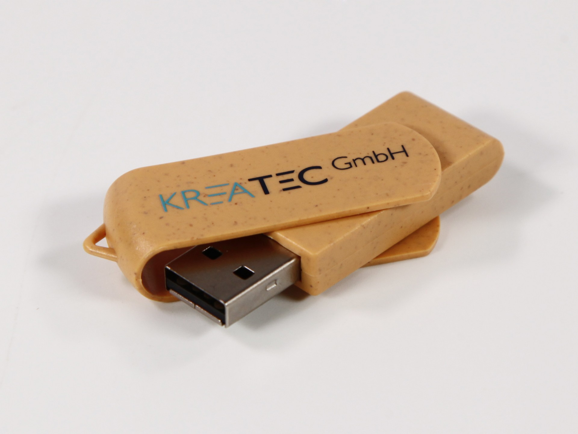 Der Full PLA Twister USB-Stick in natur-beige.