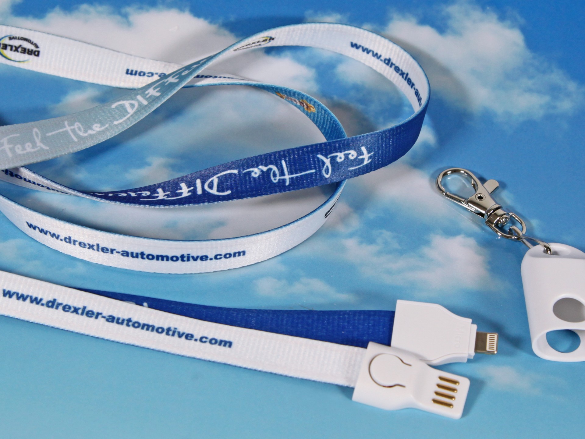 2 in 1 lanyard kabel ladekabel band adapterkabel logo