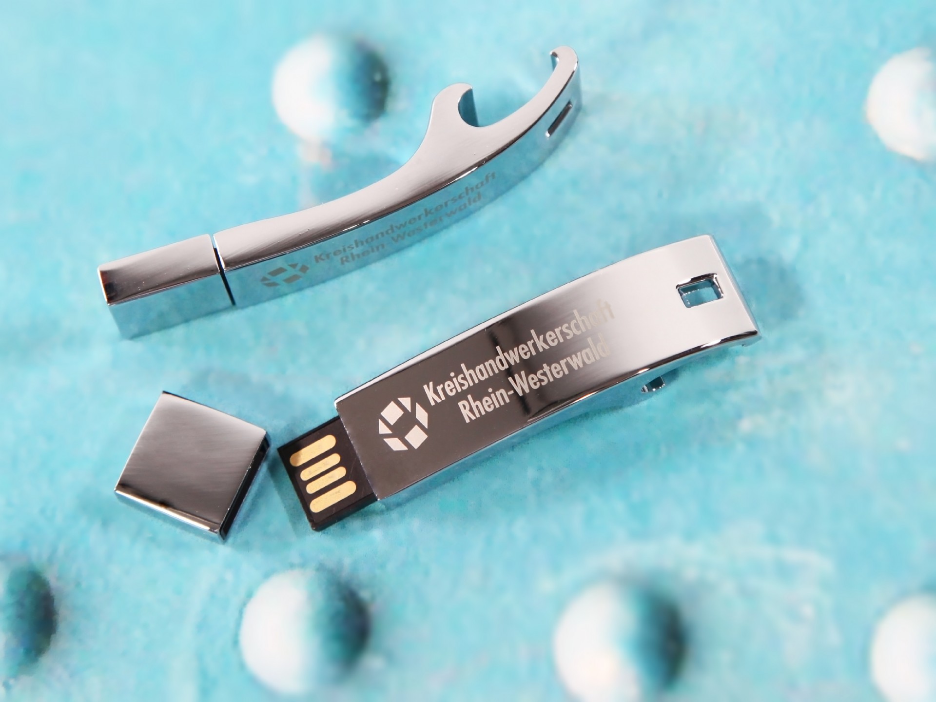 metall usb stick flaschenöffner logo