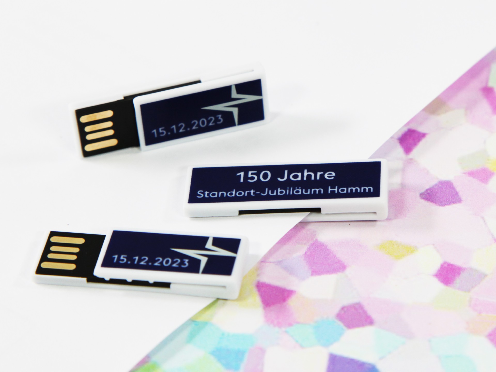 usb briefklammer kunststoff mit logo