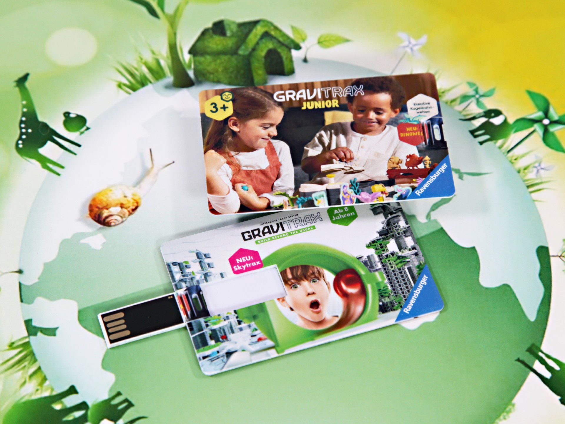 USB-Karte mit individuellem Design, geeignet für kreative Werbung und Kinderprodukte. Ideal für Firmen, die spielerisch ansprechen möchten.