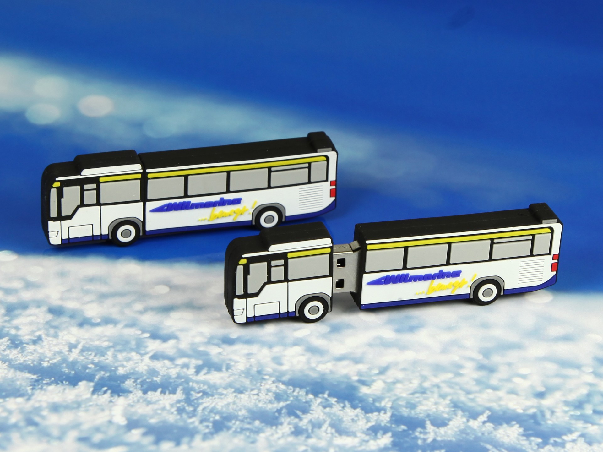 usb stick bus transport reisen verkehr logo werbung