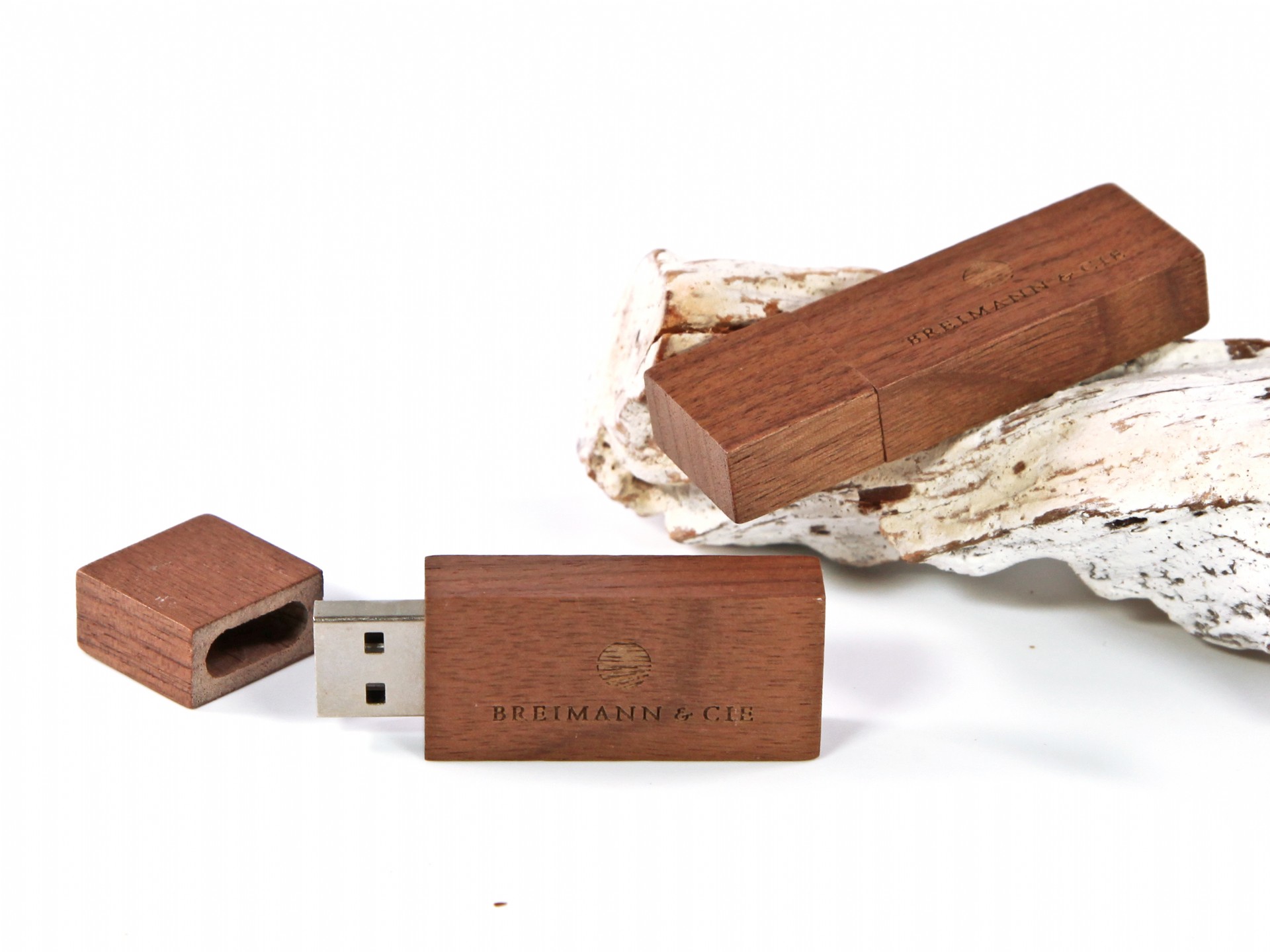 usb stick holz classic dunkelbraun gravur schick natur