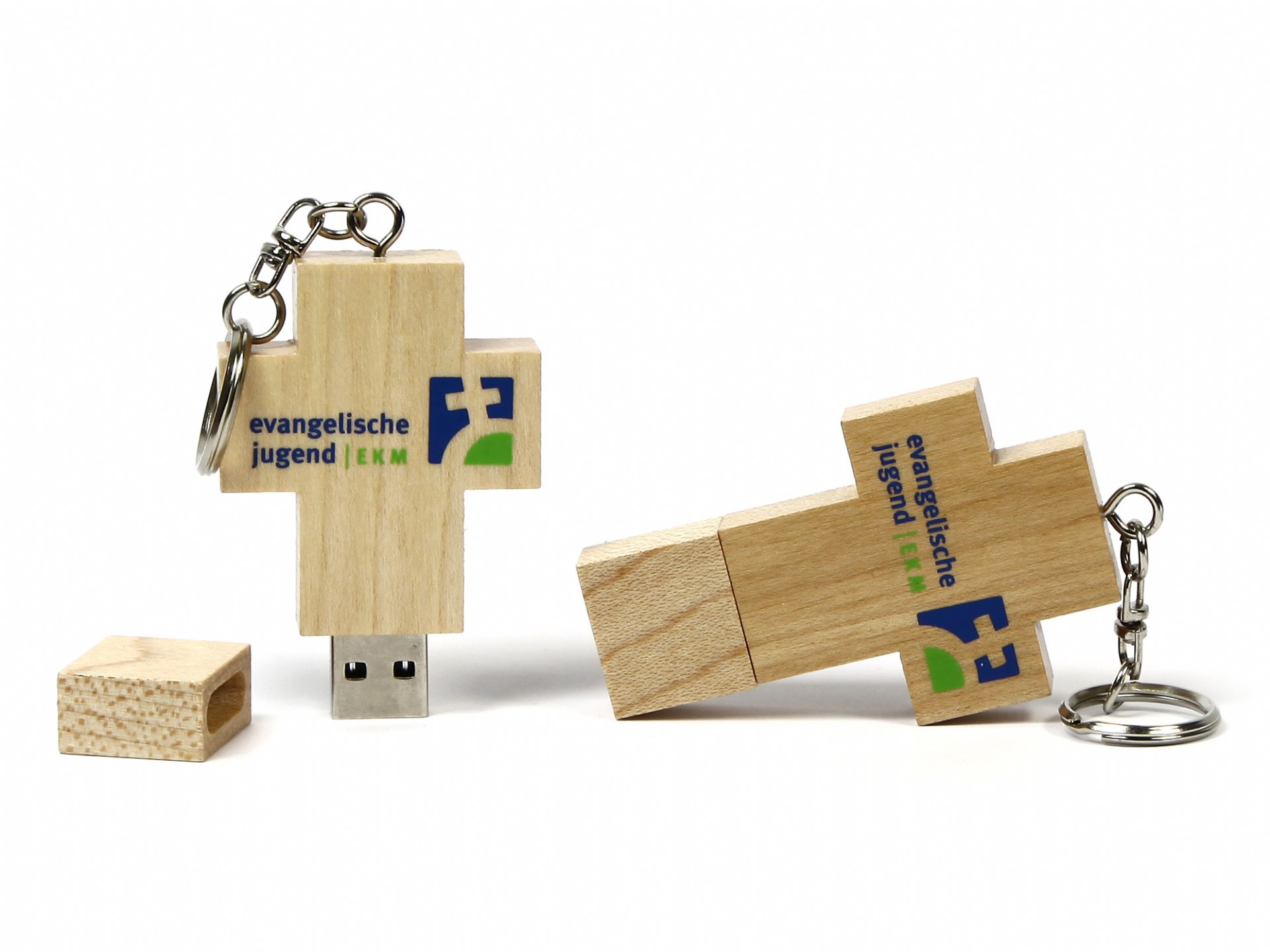 usb stick holzkreuz kreuz kirche natur werbung