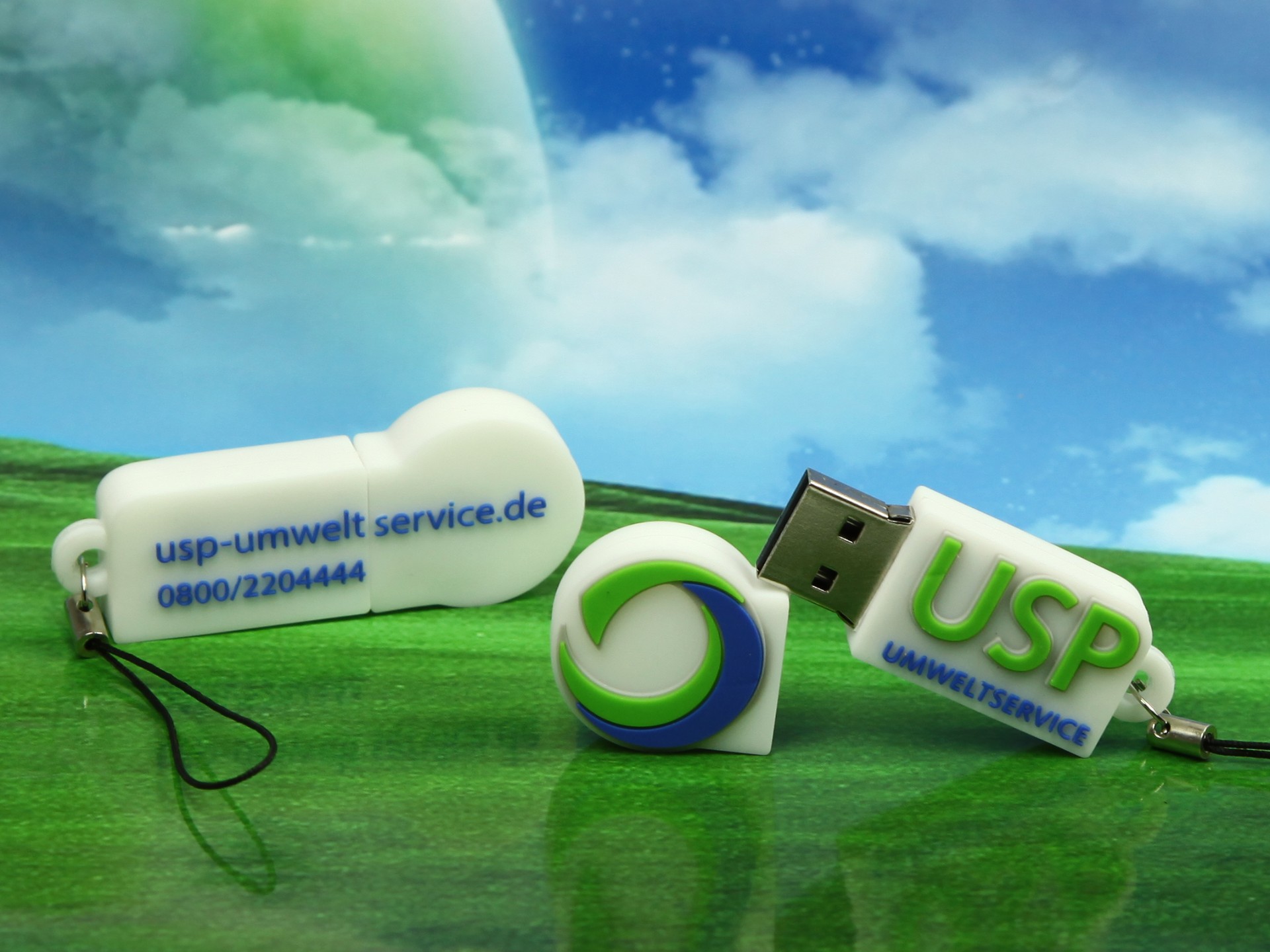 usb stick individuell freiform logo werbung