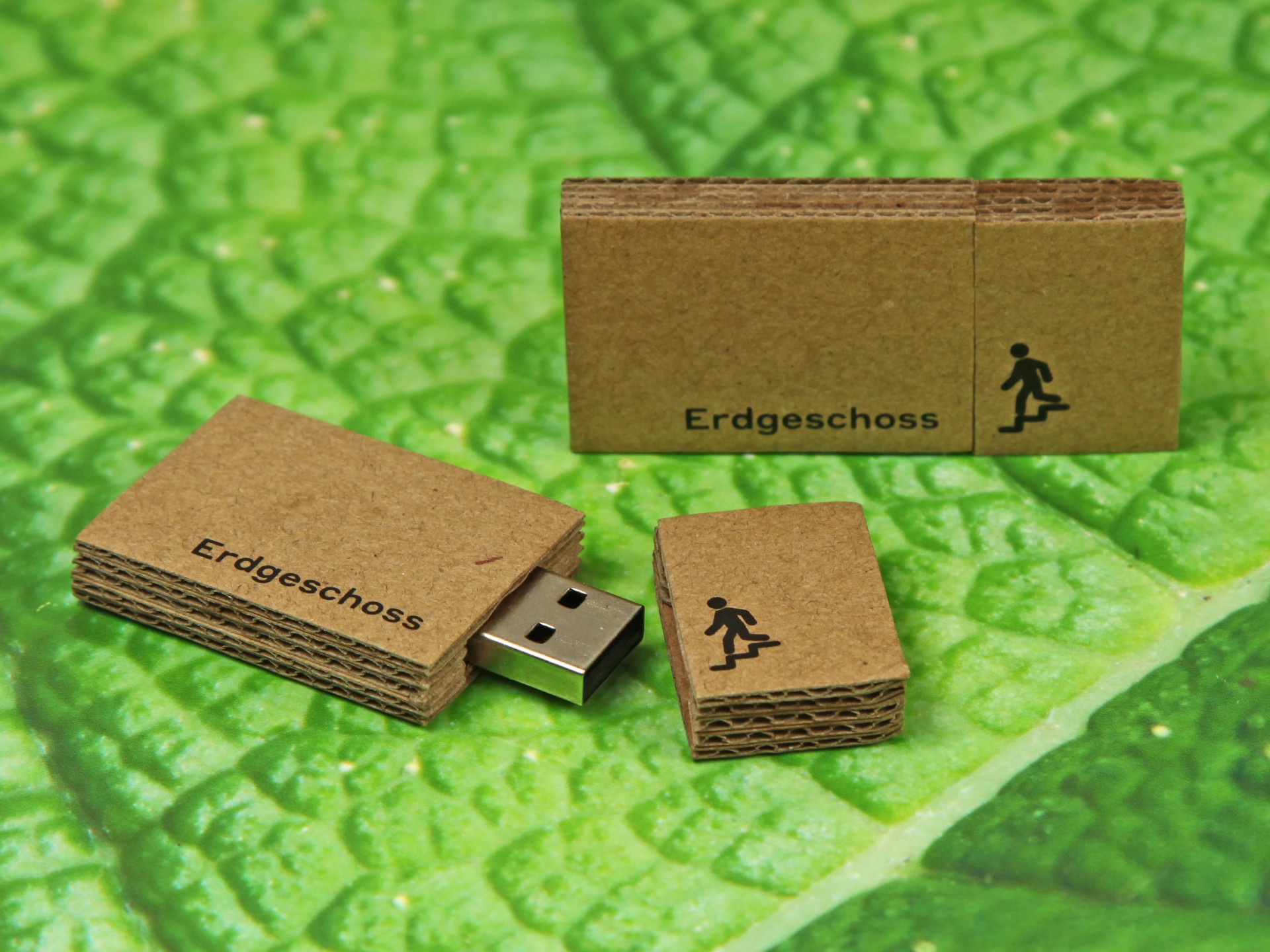 usb stick karton pappe natur werbung logo