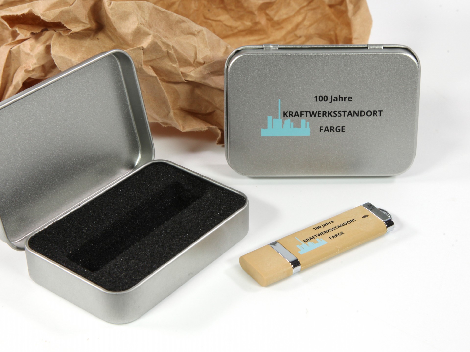 usb stick kunststoff verpackung dose metall digitaldruck werbung