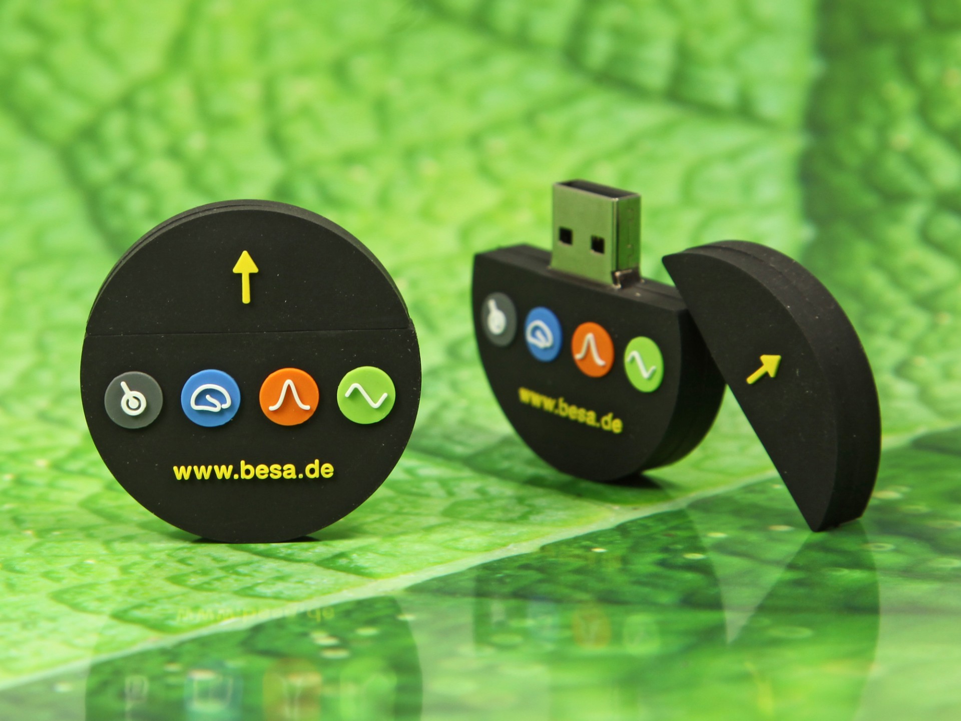 usb stick logo rund individuell werbung