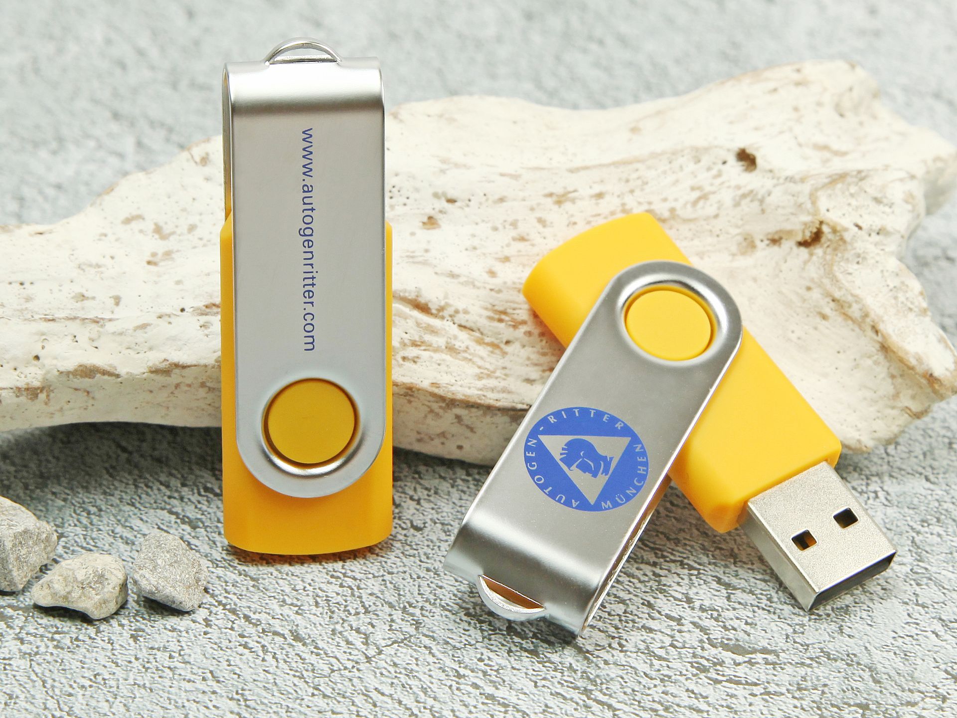 usb stick metall buegel schlicht werbung logo