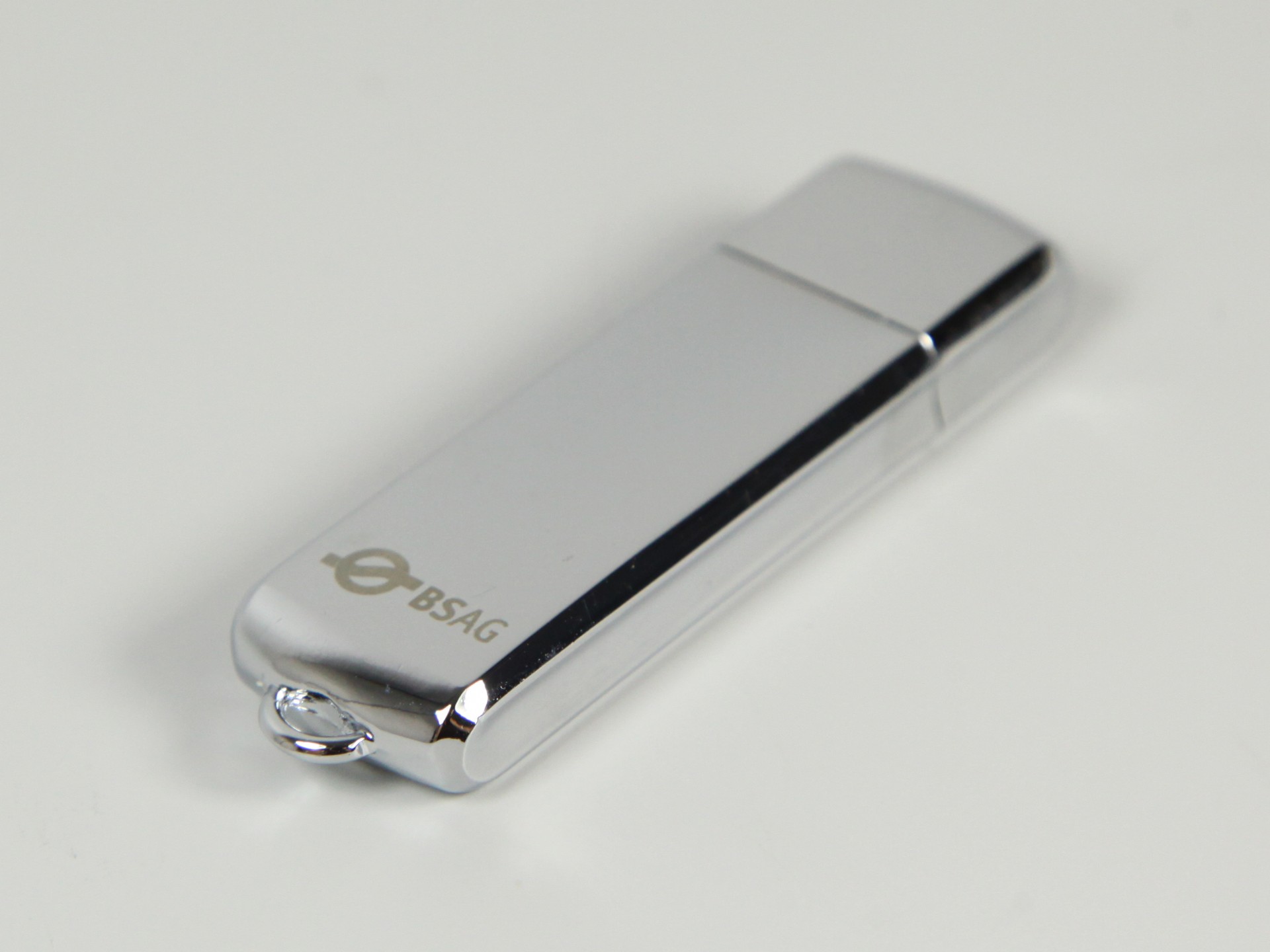 usb stick metall glanz silber schlicht logo gravur