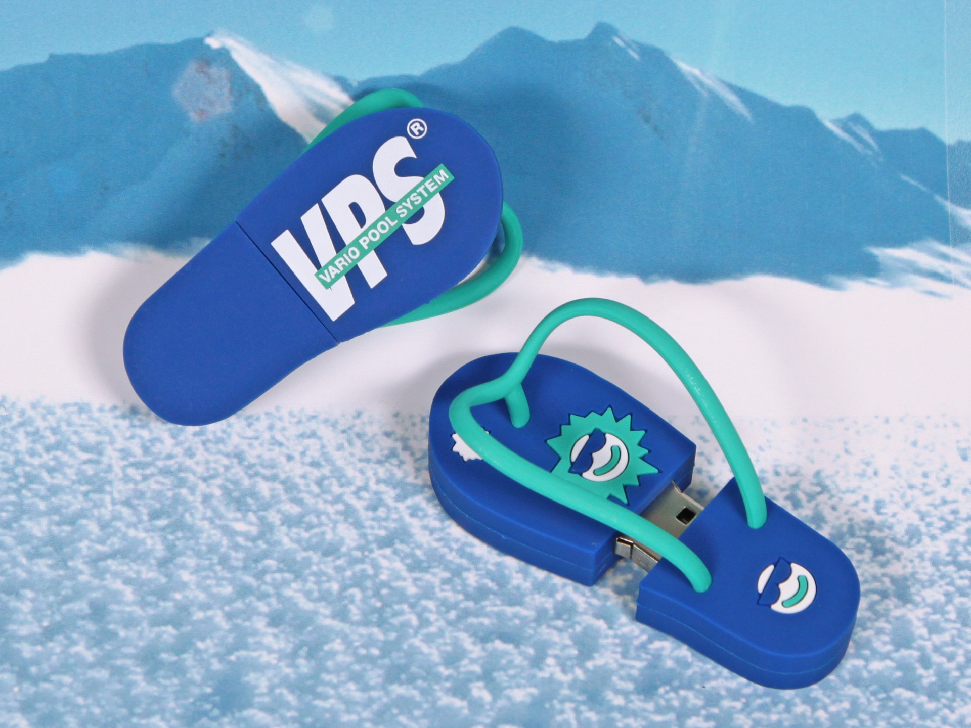 usb stick schuh flip flop zehentrenner logo werbung