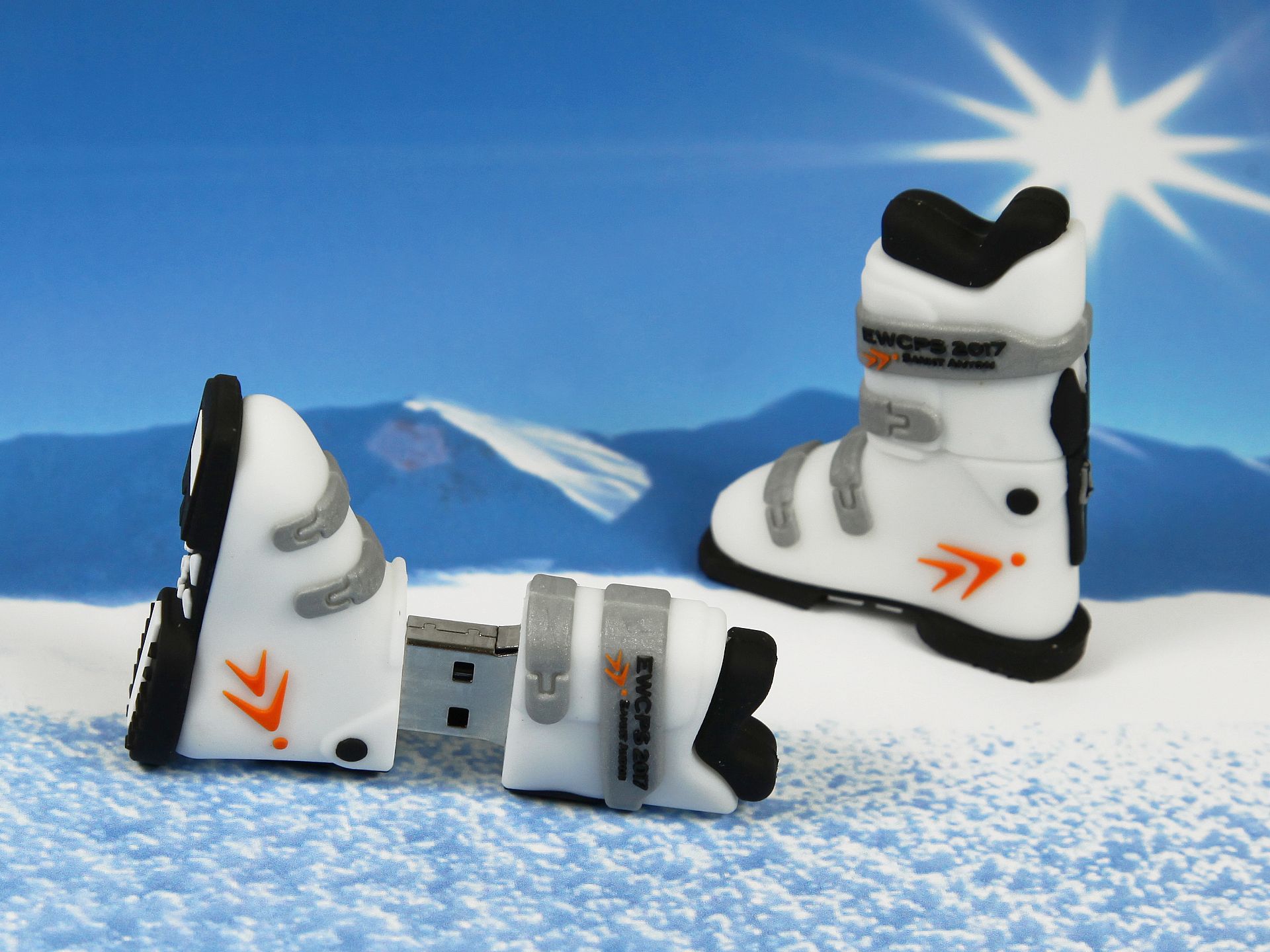 usb stick skischuh winter schnee sport werbeartikel