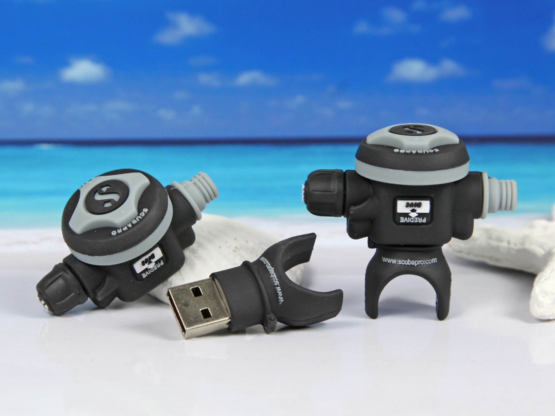 usb stick tauchen ausruestung mundstueck sauerstoff