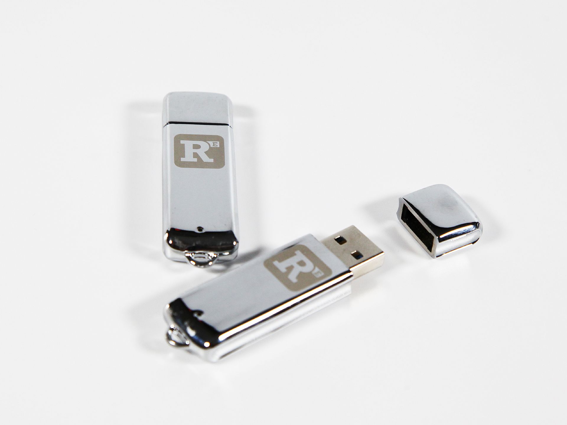 usb stick vollmetall chrom mit lasergravur