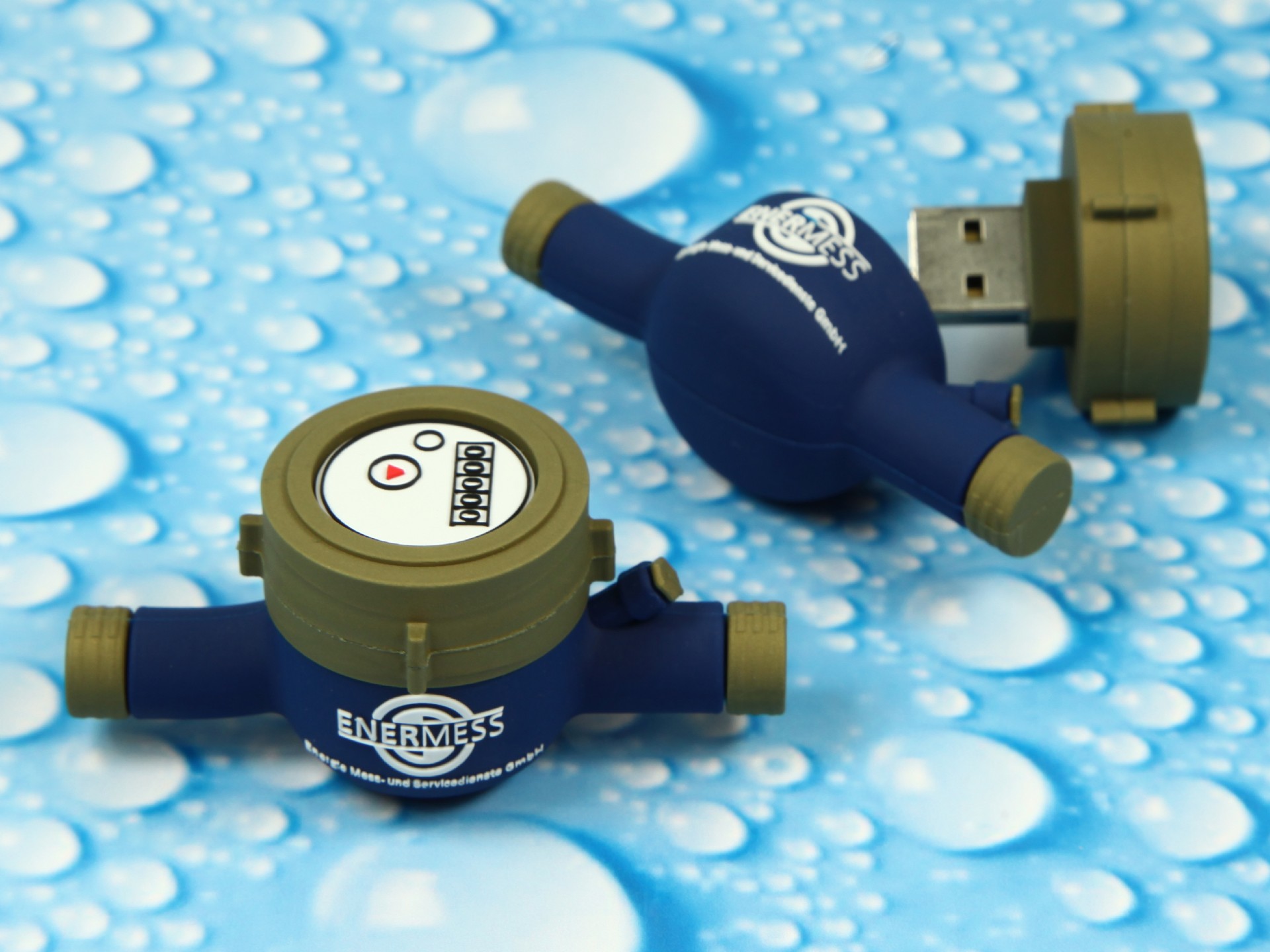 usb stick wasseruhr wasserwerke creativ logo