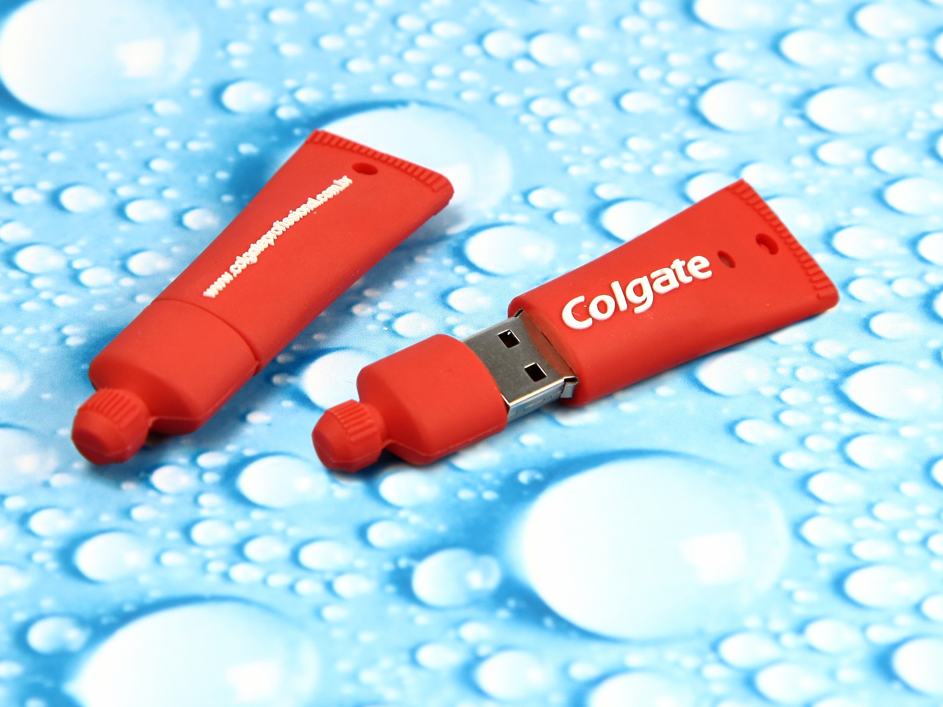 zahnpasta usb stick tube colgate rot mit logo