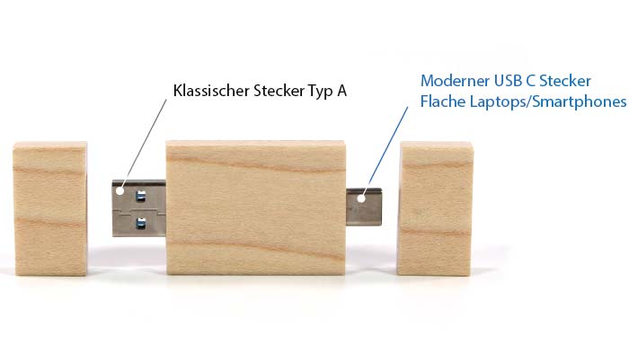 USB Holz Stick USB C